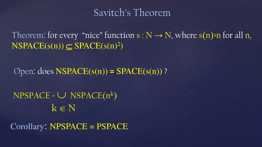savitch s theorem