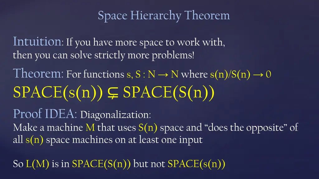 space hierarchy theorem