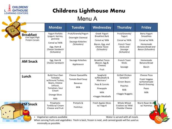 childrens lighthouse menu menu a