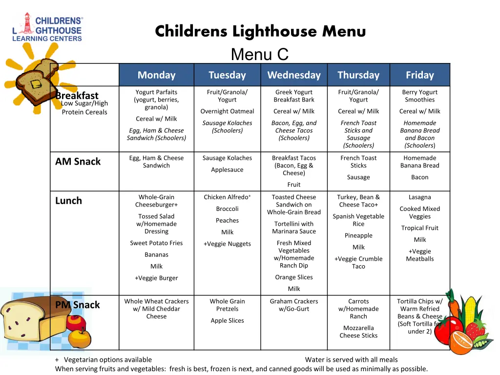 childrens lighthouse menu menu c