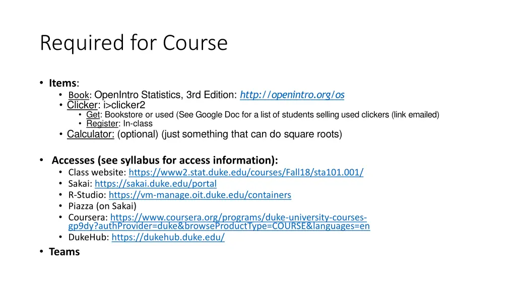 required for course