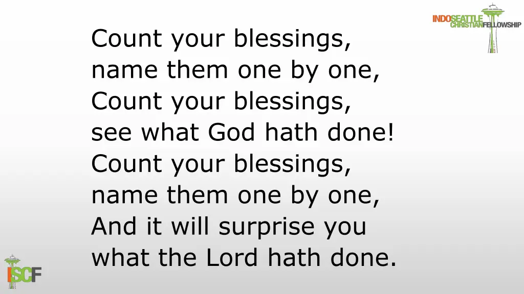 count your blessings name them one by one count 1