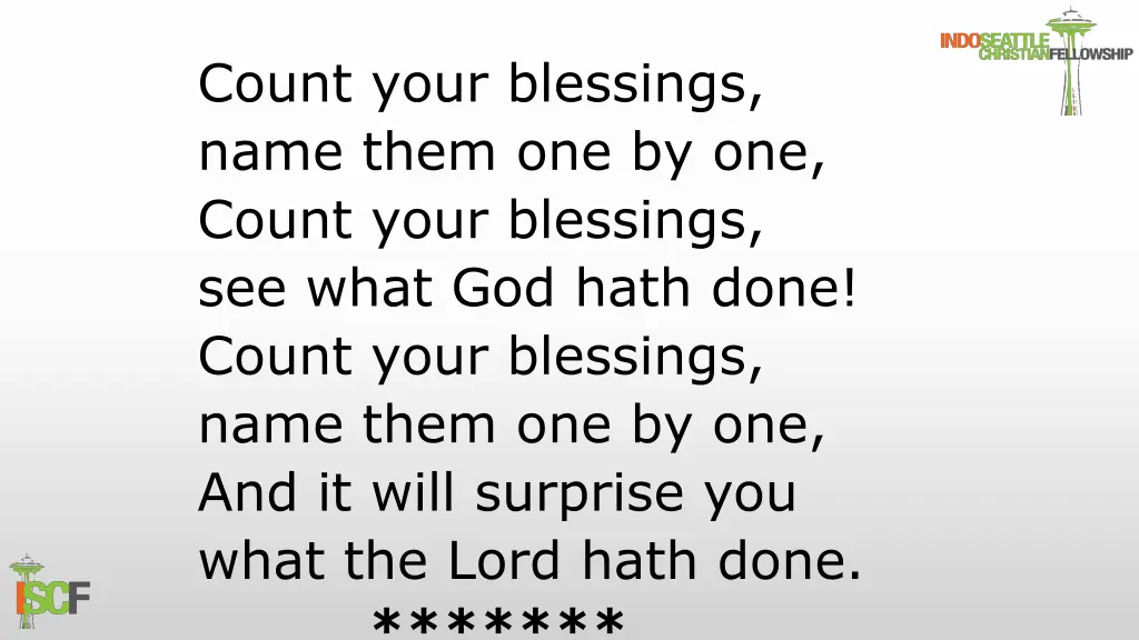 count your blessings name them one by one count 3