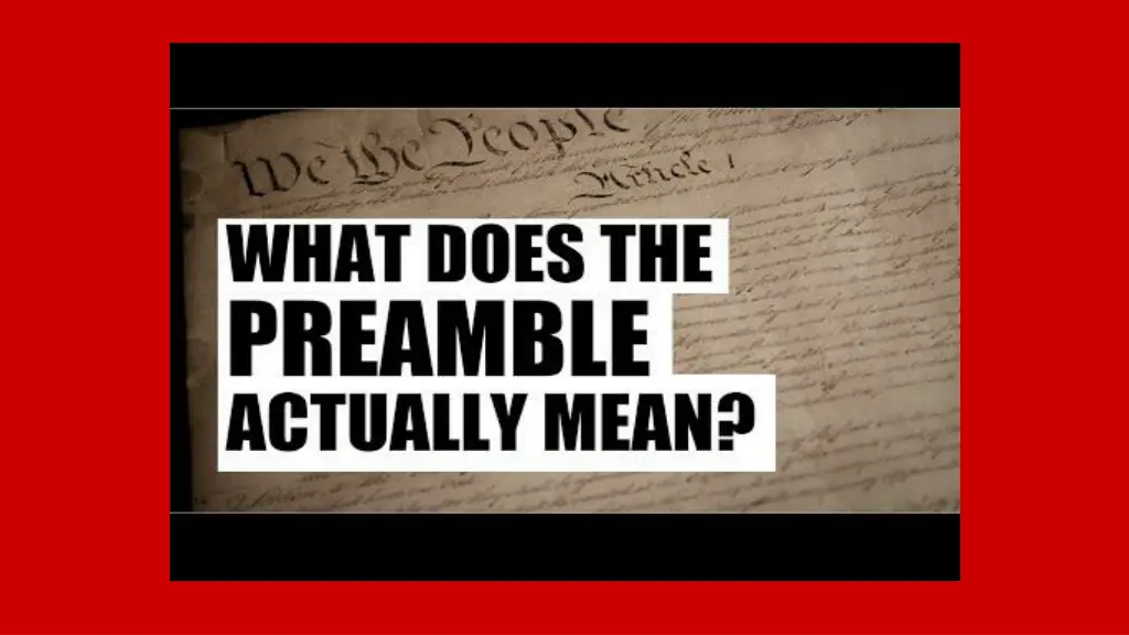 what does the preamble actually mean