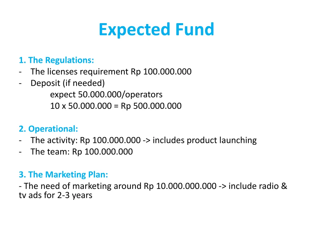 expected fund