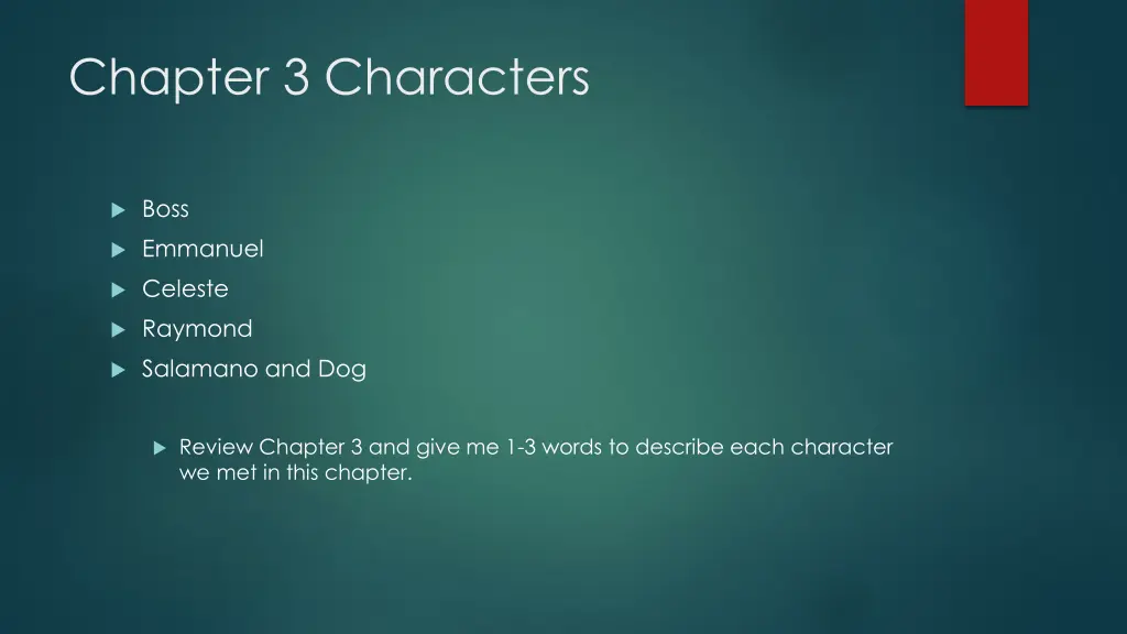 chapter 3 characters