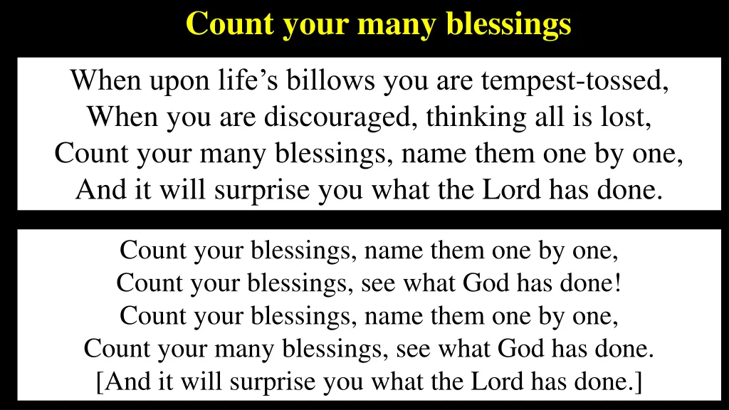 count your many blessings