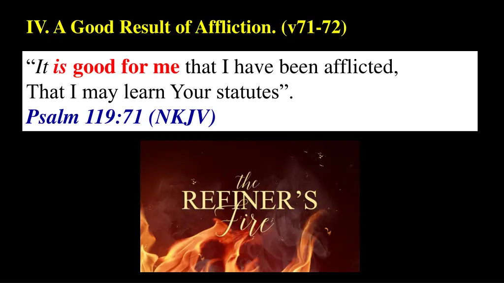 iv a good result of affliction v71 72