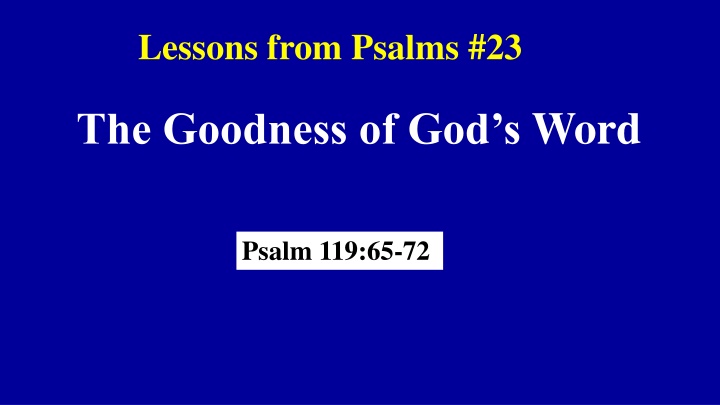 lessons from psalms 23