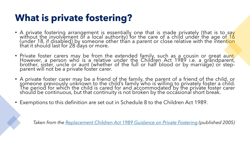 what is private fostering