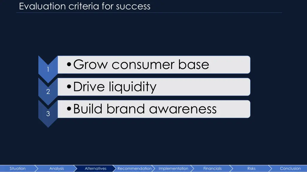 evaluation criteria for success