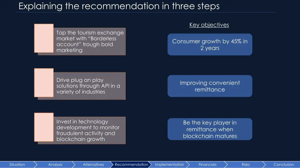explaining the recommendation in three steps