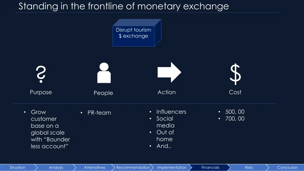 standing in the frontline of monetary exchange