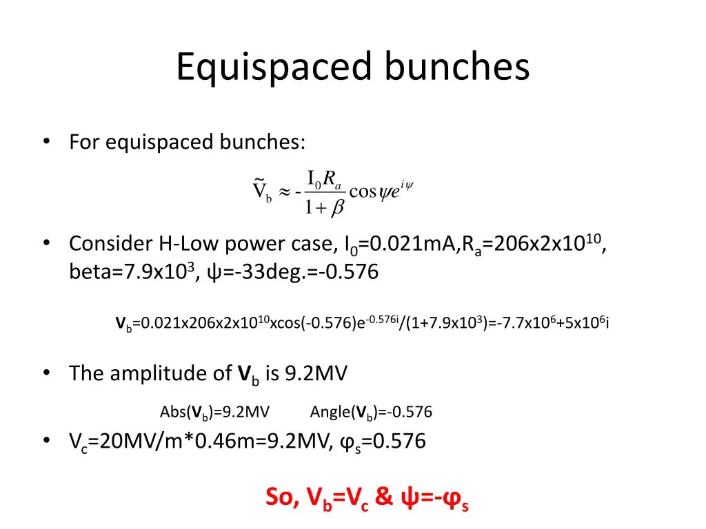 equispaced bunches
