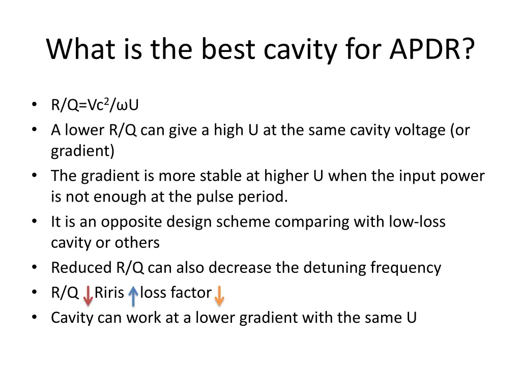 what is the best cavity for apdr