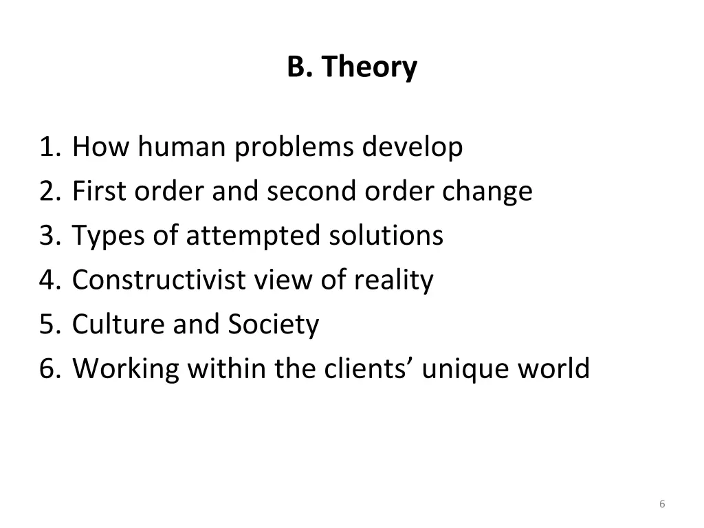 b theory