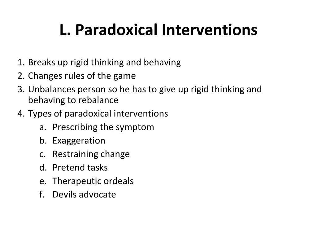 l paradoxical interventions