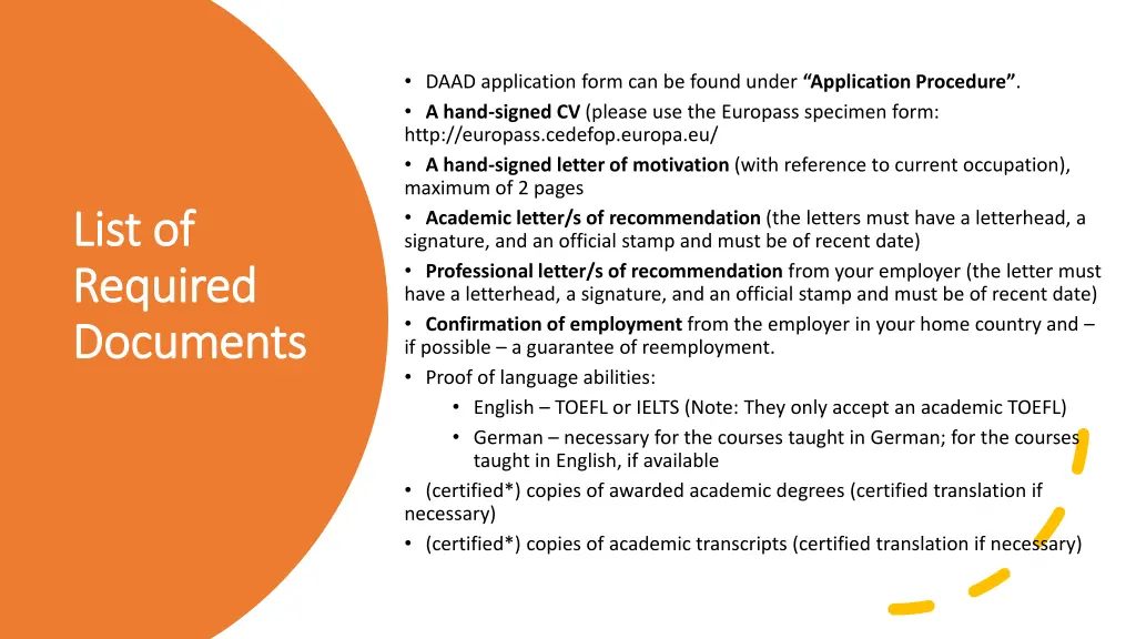 daad application form can be found under
