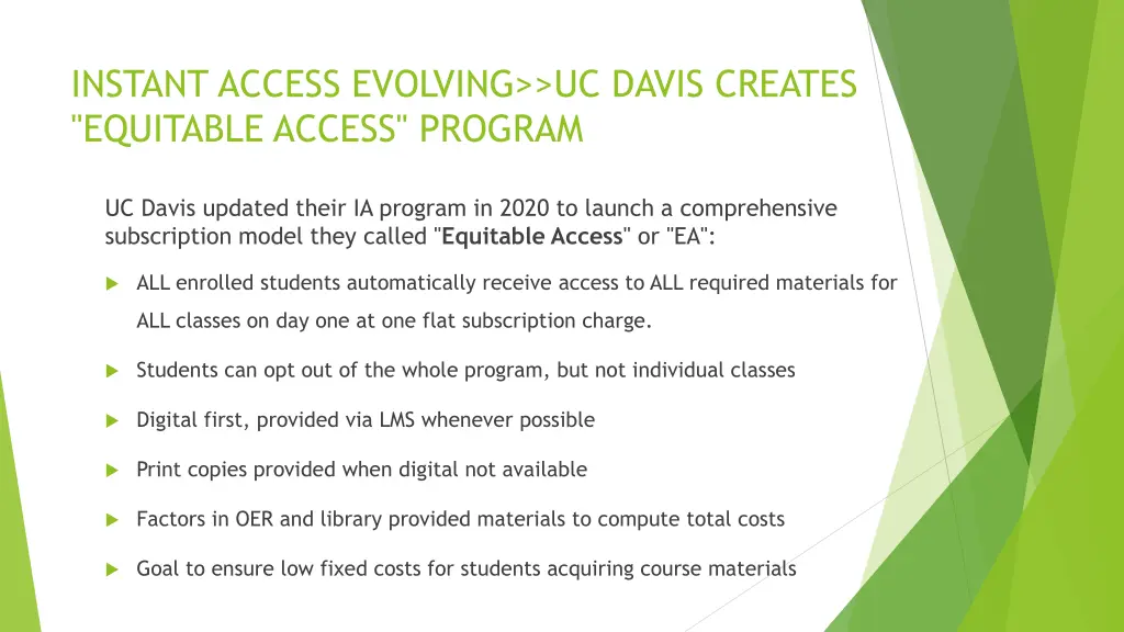 instant access evolving uc davis creates
