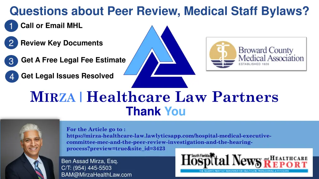 questions about peer review medical staff bylaws