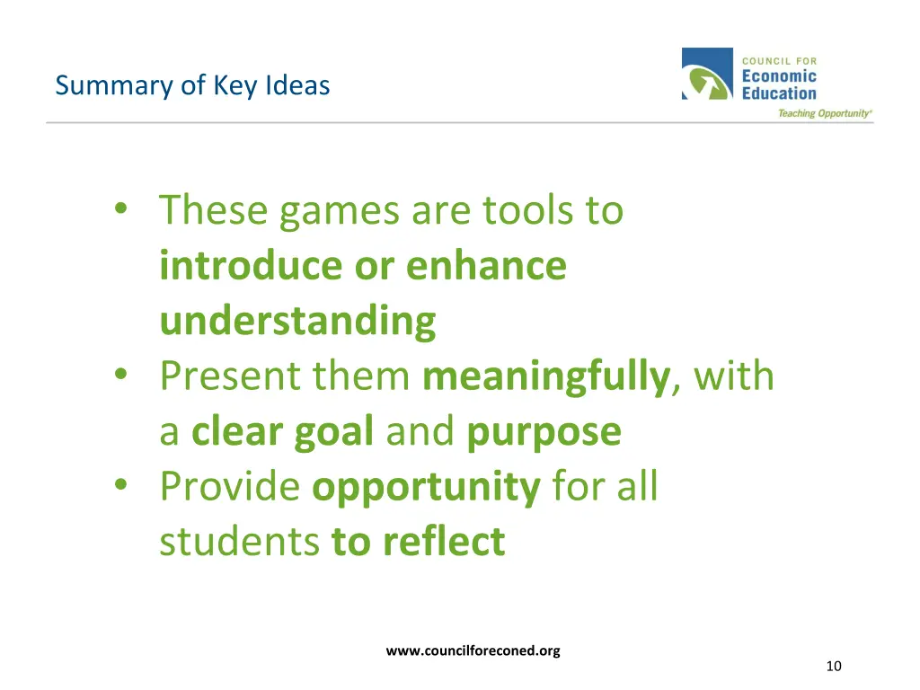 summary of key ideas