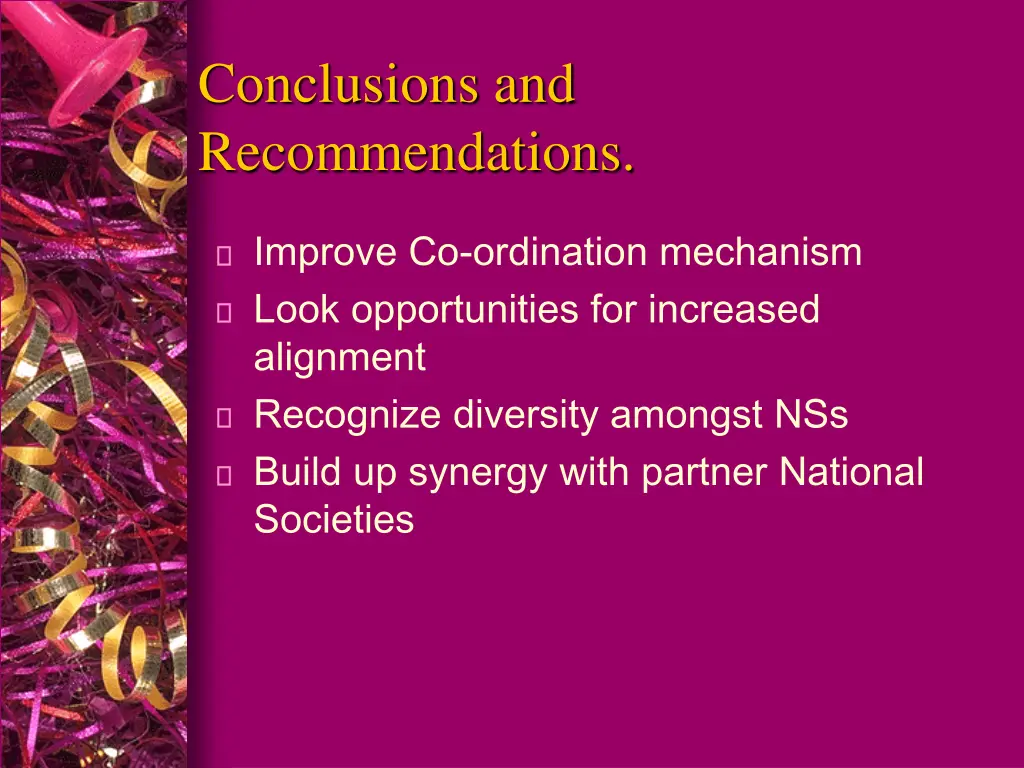 conclusions and recommendations