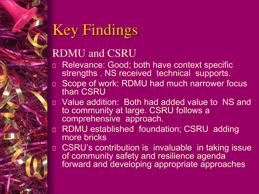 key findings