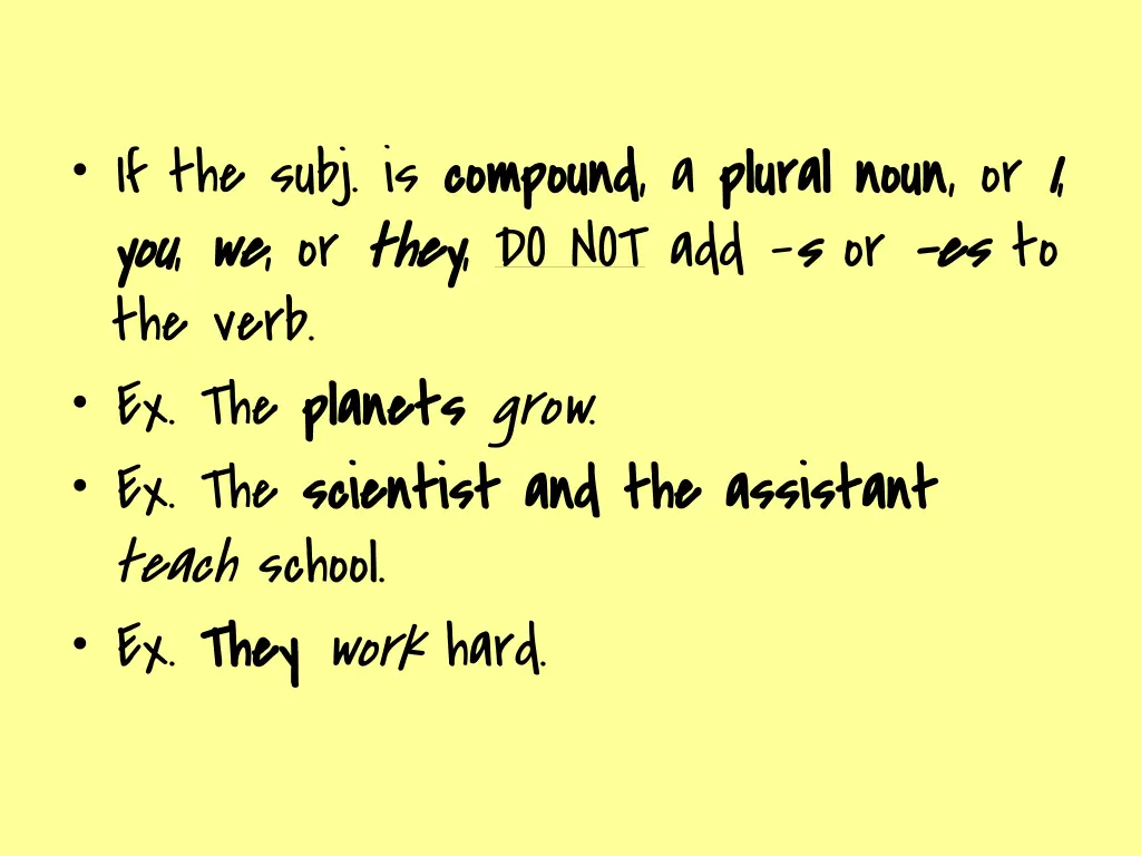 if the subj is compound you you we we or they
