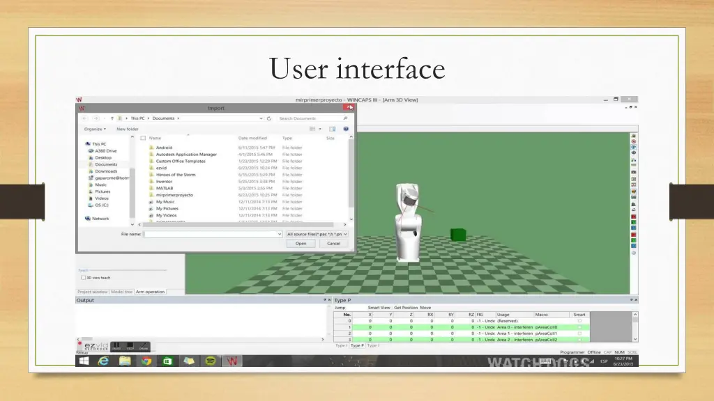 user interface