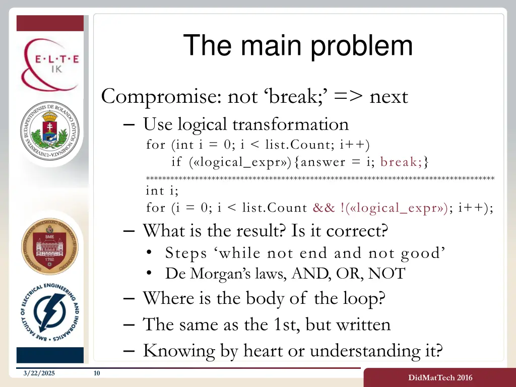 the main problem