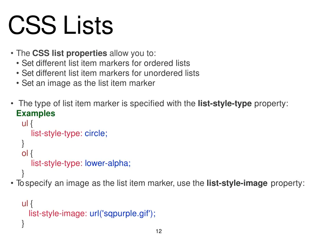 css lists