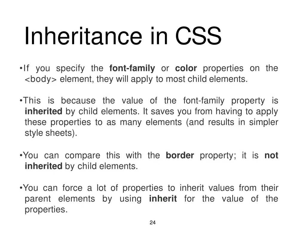 inheritance in css