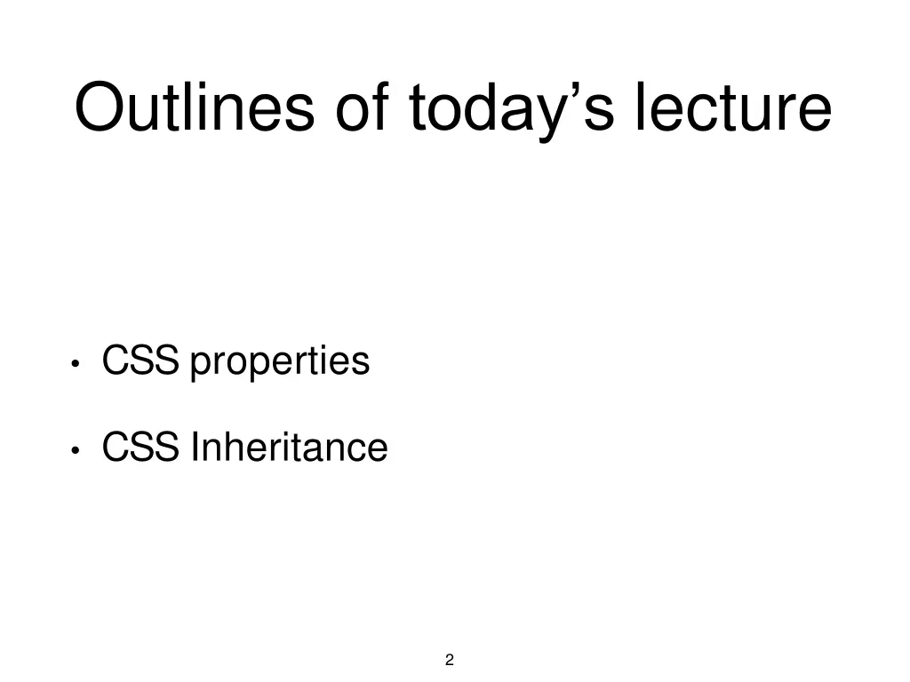 outlines of today s lecture