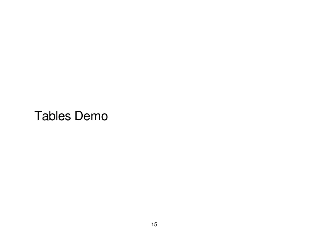 tables demo