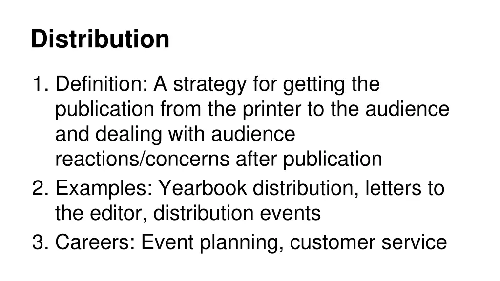 distribution
