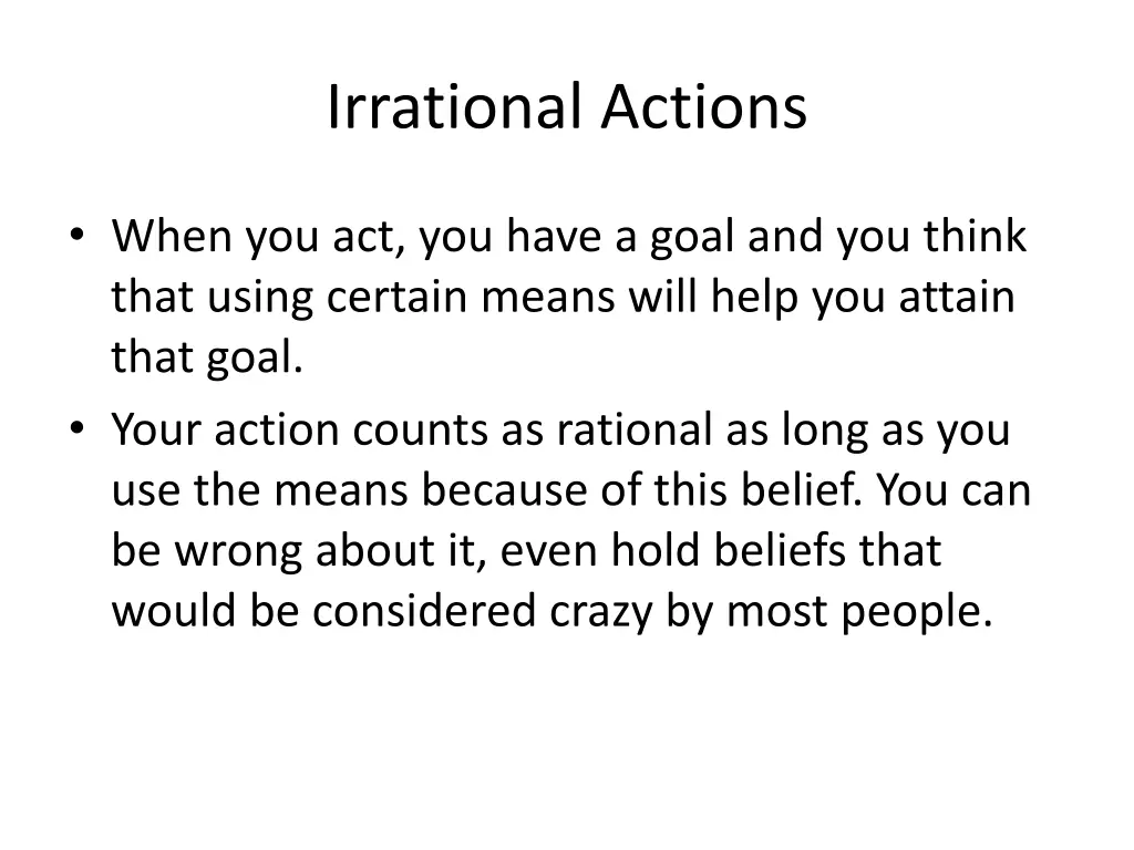 irrational actions