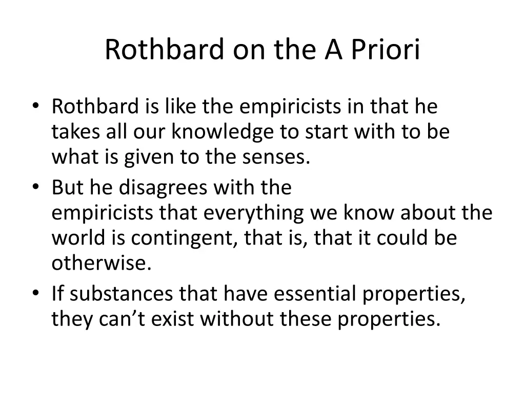 rothbard on the a priori