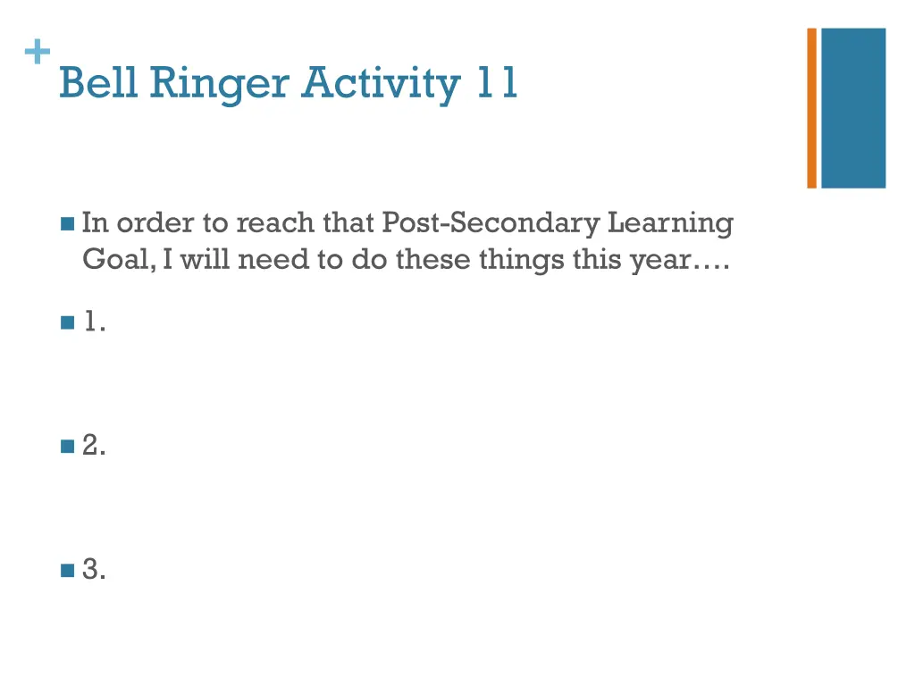 bell ringer activity 11
