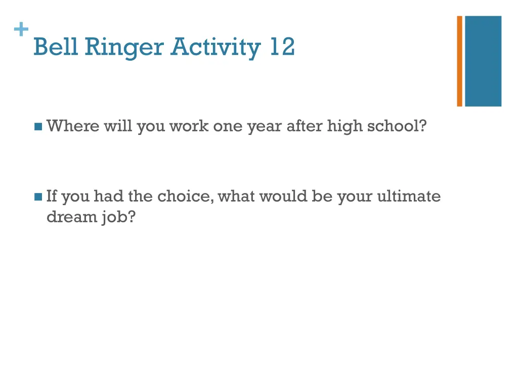bell ringer activity 12