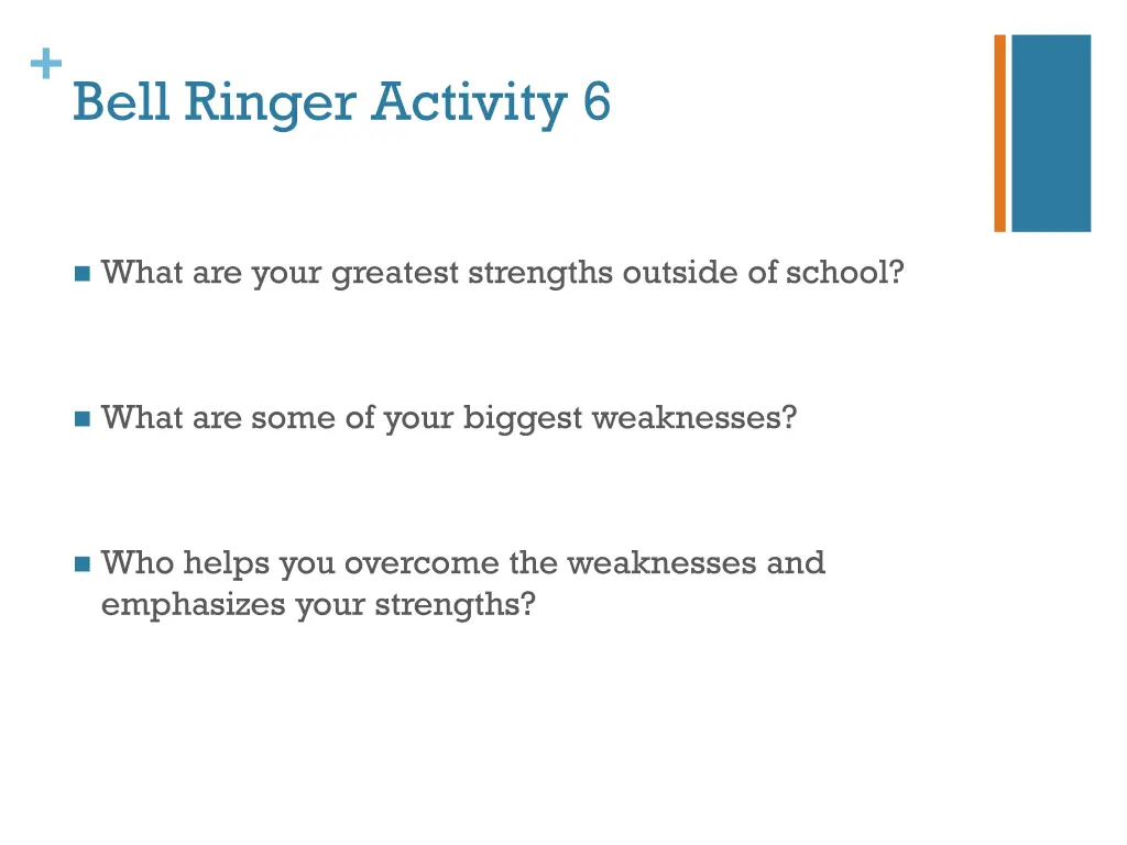 bell ringer activity 6