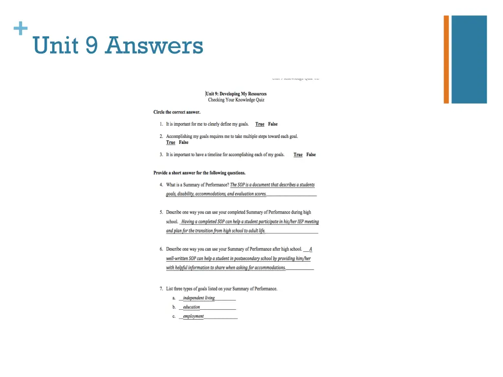 unit 9 answers