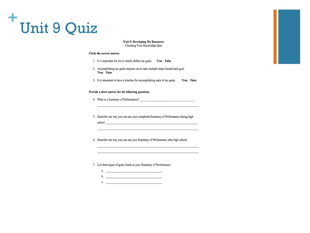 unit 9 quiz