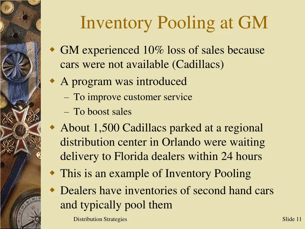 inventory pooling at gm