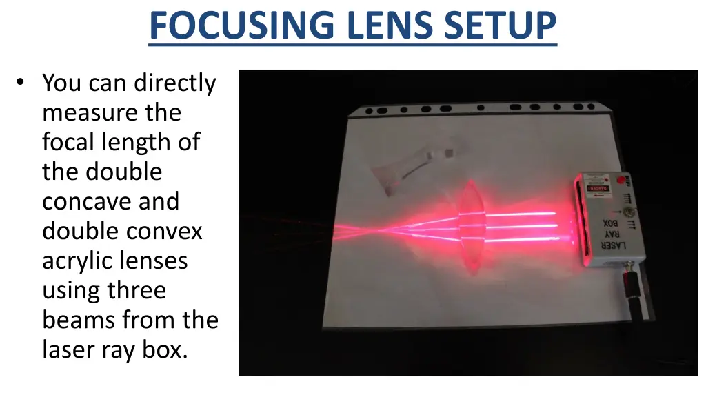focusing lens setup