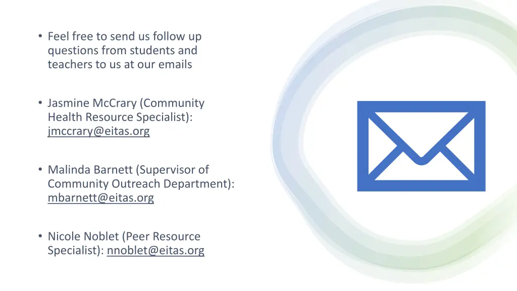 feel free to send us follow up questions from