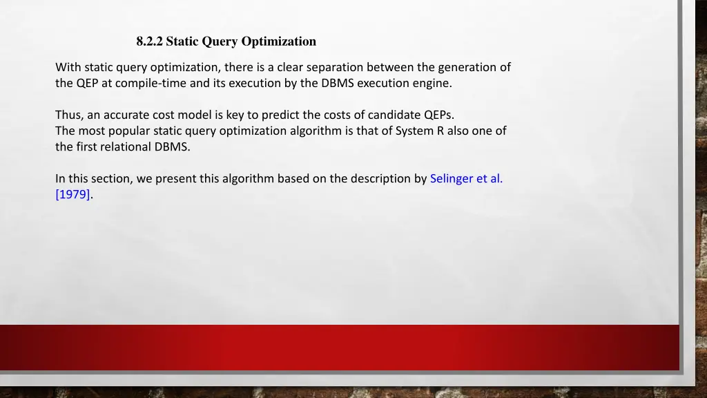 8 2 2 static query optimization