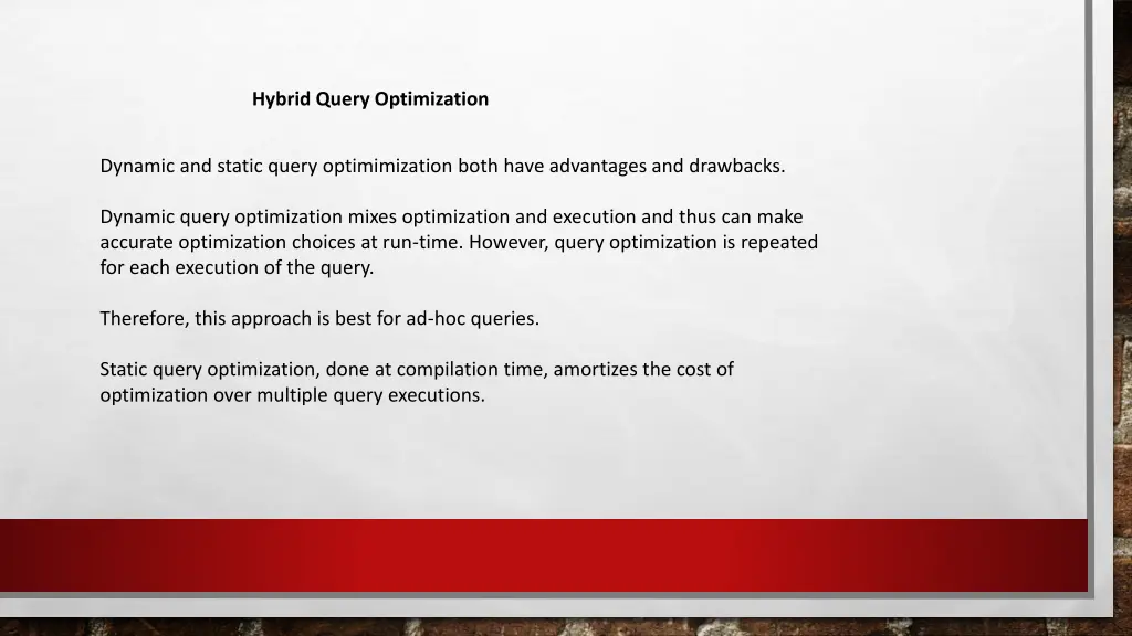hybrid query optimization
