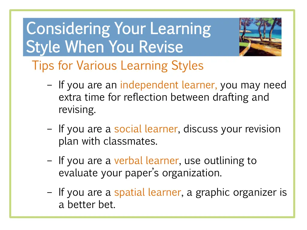 considering your learning considering your