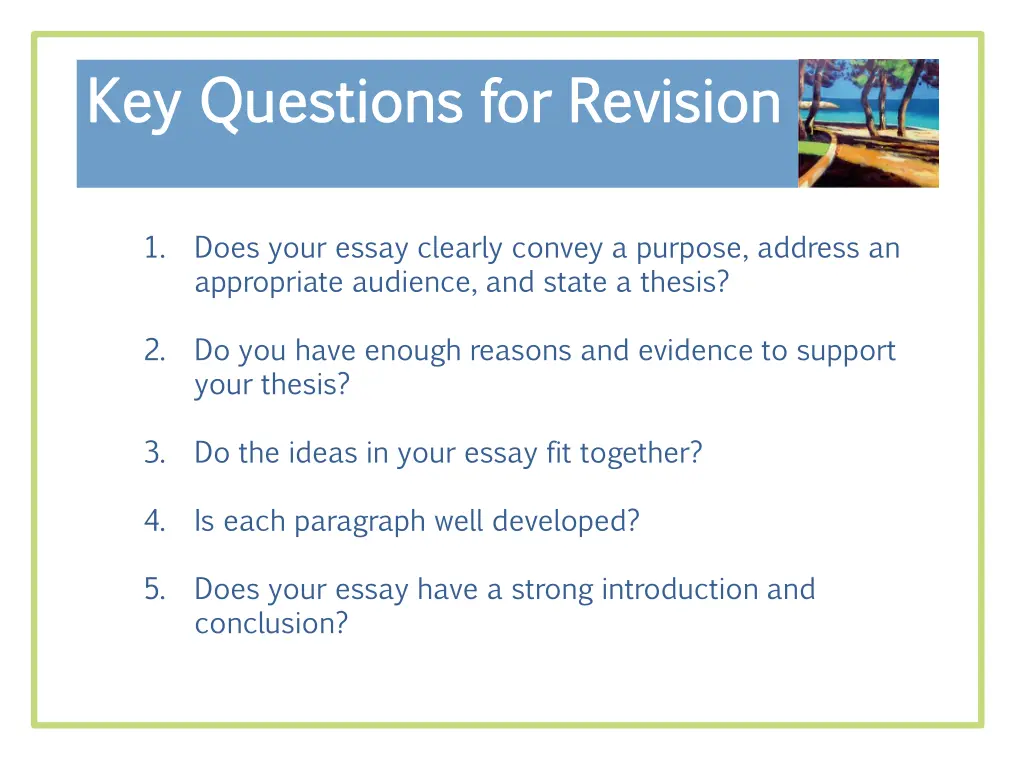 key questions for revision key questions