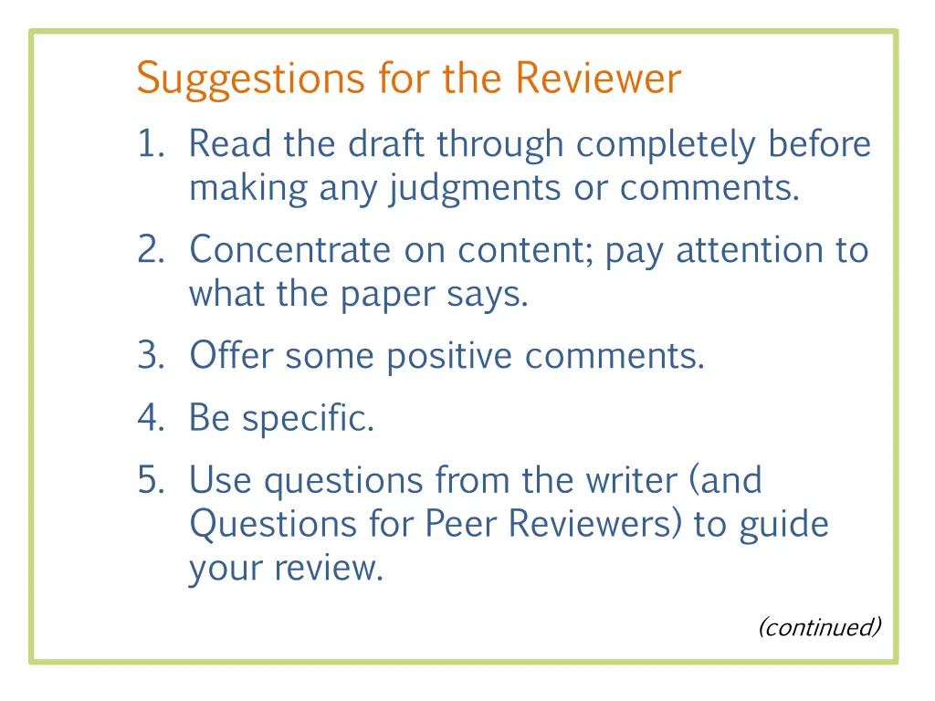 suggestions for the reviewer 1 read the draft
